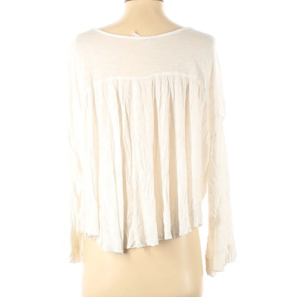 Free People White Embroidered Flowy Top